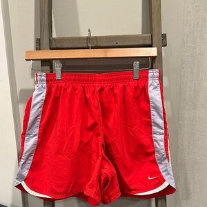 Nike Red and White Sports Shorts